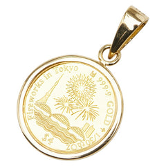 K24YG イエローゴールド K18YG イエローゴールド 1/30 OZ エリザベス2世 クック諸島 花火大会 4ドル金貨 ペンダントトップ レディース 【中古】