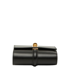 セリーヌ スモール トリフォールドウォレット 16セーズ 三つ折り財布 ブラック カーフスキン レディース CELINE 【中古】