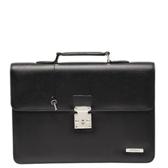 サンローラン ビジネスバッグ ハンドバッグ ブラック レザー メンズ SAINT LAURENT 【中古】