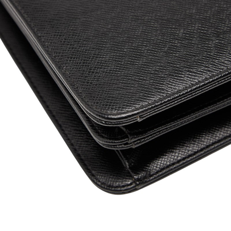 サンローラン ビジネスバッグ ハンドバッグ ブラック レザー メンズ SAINT LAURENT 【中古】