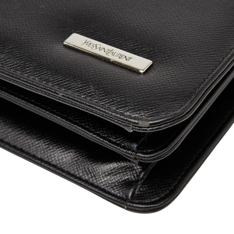 サンローラン ビジネスバッグ ハンドバッグ ブラック レザー メンズ SAINT LAURENT 【中古】