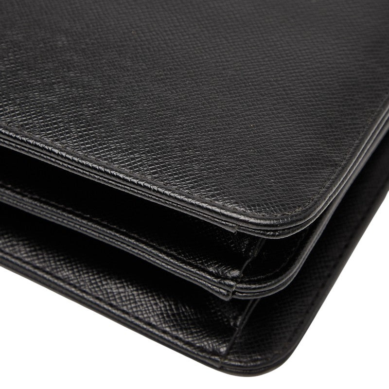 サンローラン ビジネスバッグ ハンドバッグ ブラック レザー メンズ SAINT LAURENT 【中古】