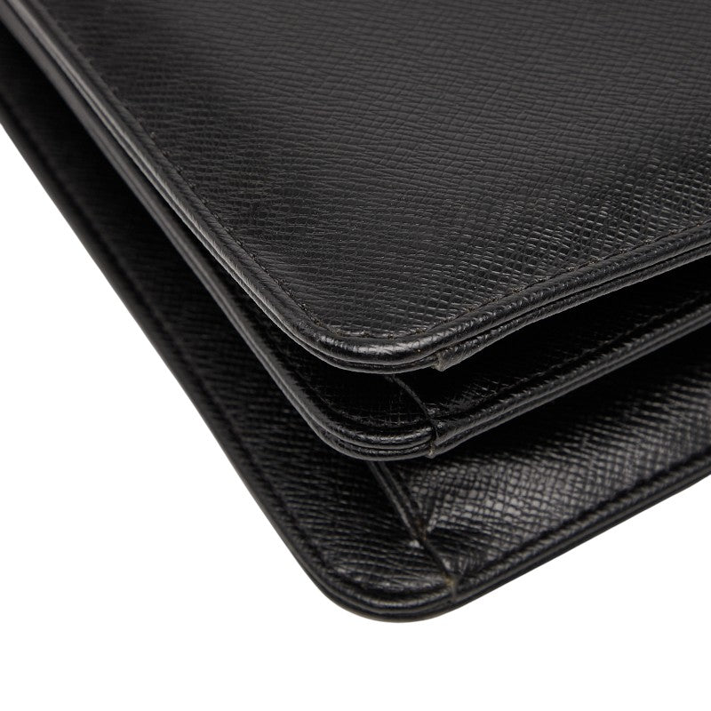 サンローラン ビジネスバッグ ハンドバッグ ブラック レザー メンズ SAINT LAURENT 【中古】