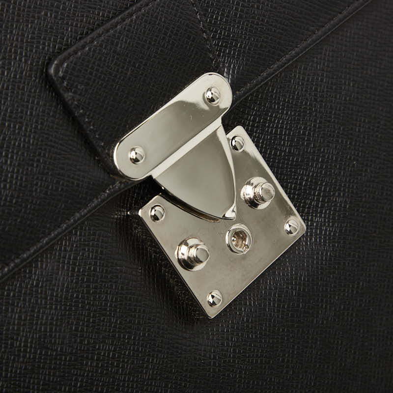 サンローラン ビジネスバッグ ハンドバッグ ブラック レザー メンズ SAINT LAURENT 【中古】