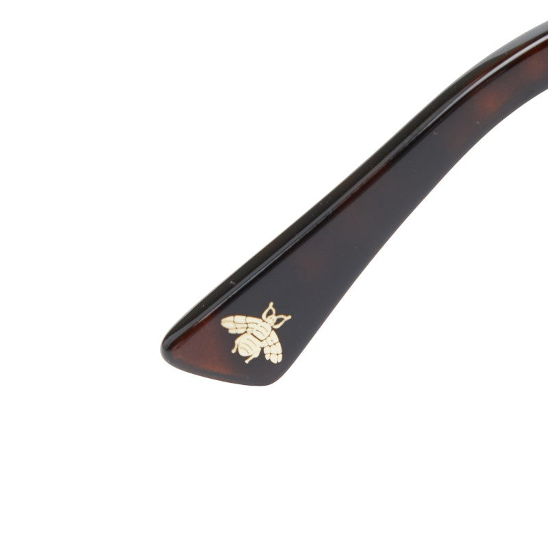 グッチ ビー 蜂 サングラス ウェリントン GG0158S ブラウン プラスチック レディース GUCCI 【中古】
