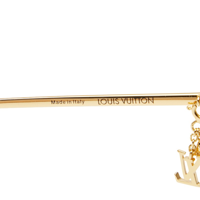 ルイ ヴィトン LV チャーム サングラス キャットアイ グラデーションレンズ Z1720U ゴールド プラスチック レディース LOUIS VUITTON 【中古】