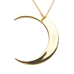 サンローラン クレセントムーン 三日月 ロングネックレス ゴールド メッキ レディース SAINT LAURENT 【中古】