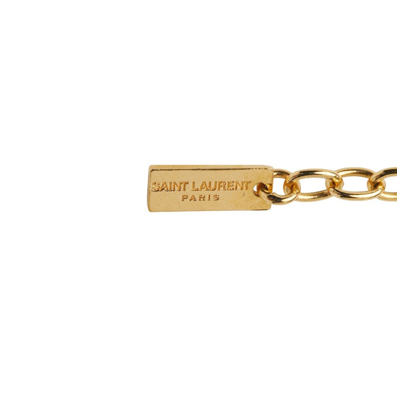 サンローラン クレセントムーン 三日月 ロングネックレス ゴールド メッキ レディース SAINT LAURENT 【中古】