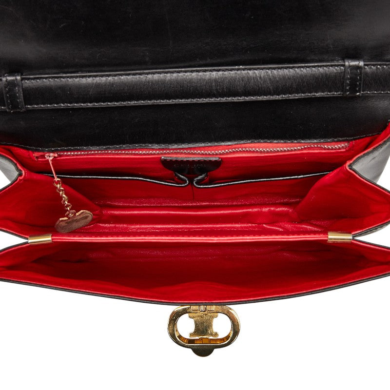 セリーヌ トリオンフ 斜め掛け ショルダーバッグ ブラック レザー レディース CELINE 【中古】