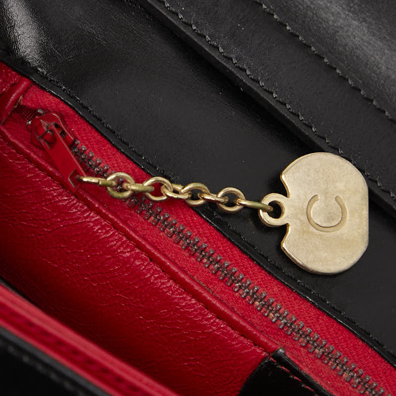 セリーヌ トリオンフ 斜め掛け ショルダーバッグ ブラック レザー レディース CELINE 【中古】