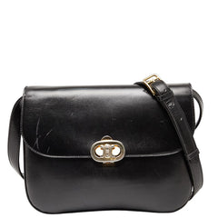 セリーヌ トリオンフ 斜め掛け ショルダーバッグ ブラック レザー レディース CELINE 【中古】