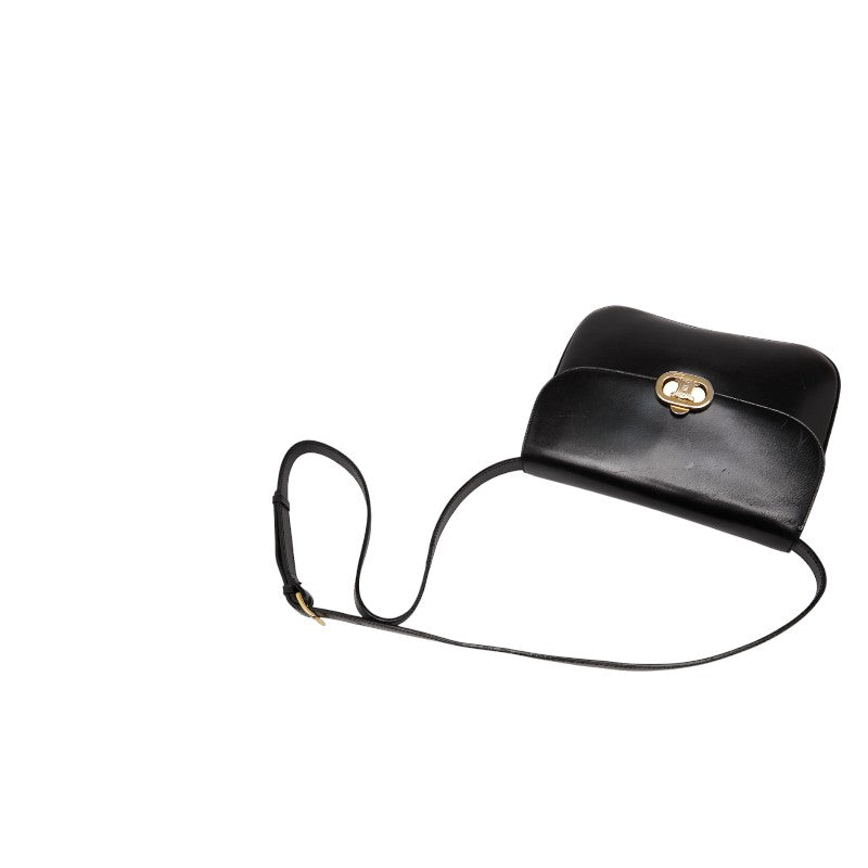 セリーヌ トリオンフ 斜め掛け ショルダーバッグ ブラック レザー レディース CELINE 【中古】