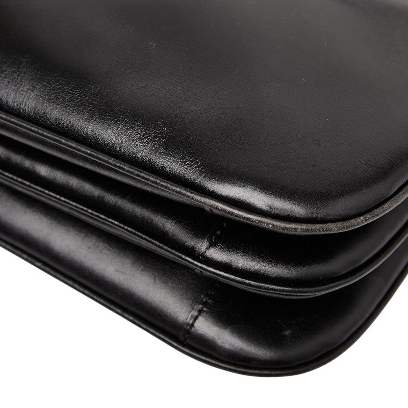 セリーヌ トリオンフ 斜め掛け ショルダーバッグ ブラック レザー レディース CELINE 【中古】