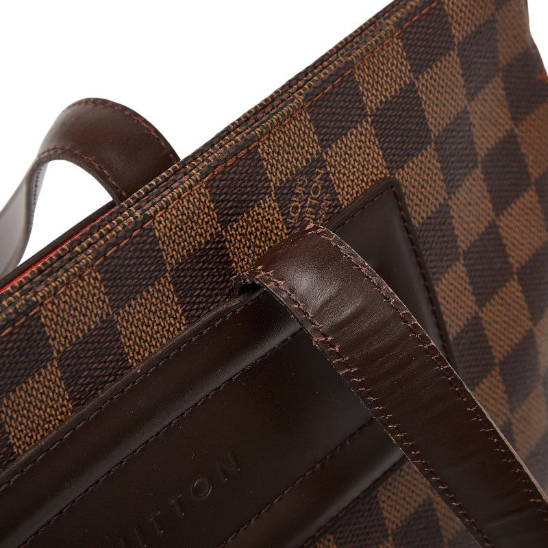 ルイ ヴィトン ダミエ パリオリPM ハンドバッグ トートバッグ N51123 ブラウン PVC レザー レディース LOUIS VUITTON 【中古】