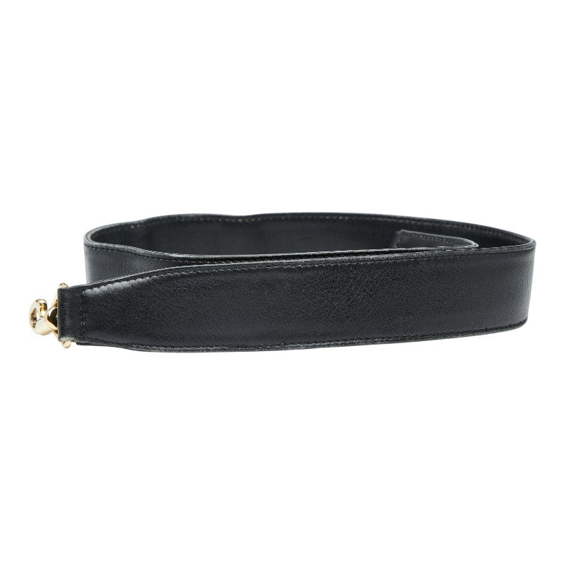 グッチ ショルダーストラップ ブラック レザー レディース GUCCI 【中古】