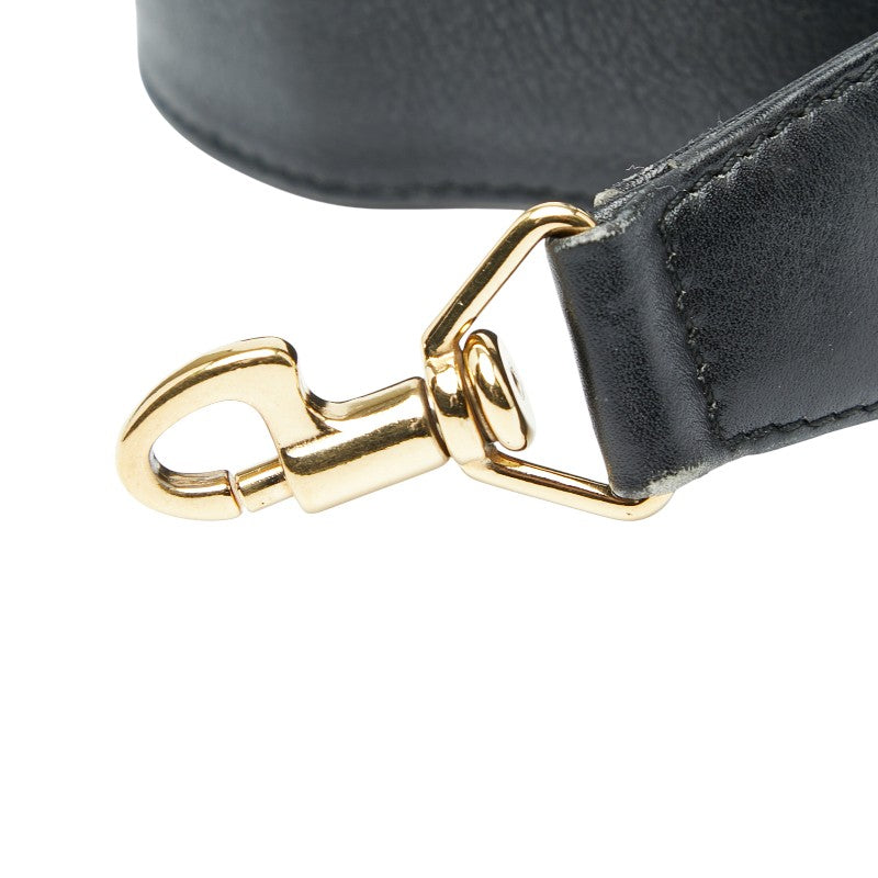 グッチ ショルダーストラップ ブラック レザー レディース GUCCI 【中古】
