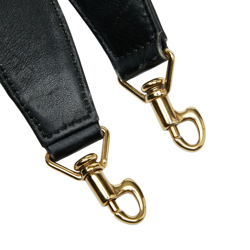 グッチ ショルダーストラップ ブラック レザー レディース GUCCI 【中古】