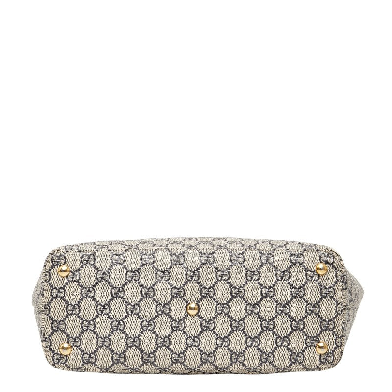 グッチ GGスプリーム トートバッグ ハンドバッグ 415721 ベージュ レッド ネイビー PVC レザー レディース GUCCI 【中古】