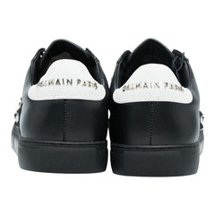 バルマン スタッズ ロゴ スニーカー サイズ：43 ブラック ホワイト レザー メンズ BALMAIN 【中古】