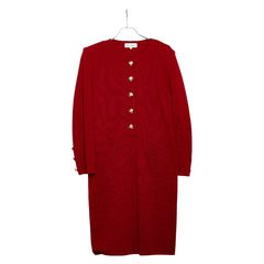 サンローラン ニットワンピース サイズ:L レッド ウール レディース SAINT LAURENT 【中古】