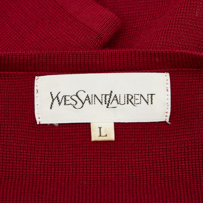 サンローラン ニットワンピース サイズ:L レッド ウール レディース SAINT LAURENT 【中古】