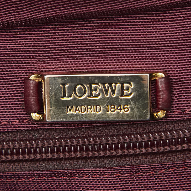 ロエベ アナグラム ショルダーバッグ ワインレッド レザー レディース LOEWE 【中古】