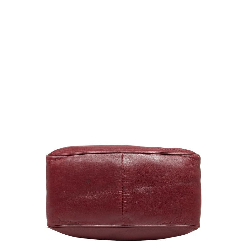 ロエベ アナグラム ショルダーバッグ ワインレッド レザー レディース LOEWE 【中古】