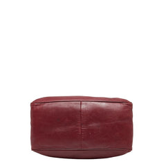 ロエベ アナグラム ショルダーバッグ ワインレッド レザー レディース LOEWE 【中古】