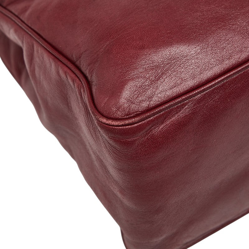 ロエベ アナグラム ショルダーバッグ ワインレッド レザー レディース LOEWE 【中古】