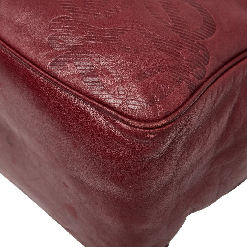 ロエベ アナグラム ショルダーバッグ ワインレッド レザー レディース LOEWE 【中古】