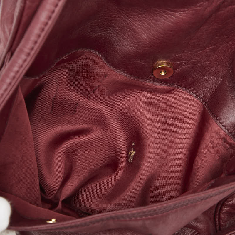 ロエベ アナグラム ショルダーバッグ ワインレッド レザー レディース LOEWE 【中古】