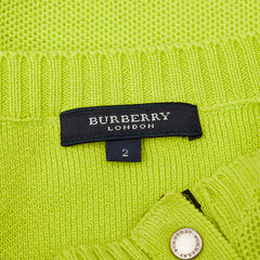 バーバリー ニット セーター サイズ:2 グリーン系 黄緑 コットン ポリエステル レディース BURBERRY 【中古】