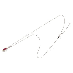 Pt900 プラチナ Pt850 プラチナ K18YG イエローゴールド コンビ ルビー1.03ct ダイヤ0.45ct ネックレス レディース 【中古】