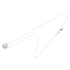 K18WG ホワイトゴールド ダイヤ 白蝶真珠13.7mm ルビー ペンダントネックレス レディース 【中古】