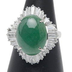 Pt900 プラチナ ヒスイ11.98ct ダイヤ2.13ct リング 指輪 レディース 13号 【中古】