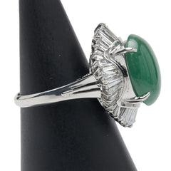 Pt900 プラチナ ヒスイ11.98ct ダイヤ2.13ct リング 指輪 レディース 13号 【中古】