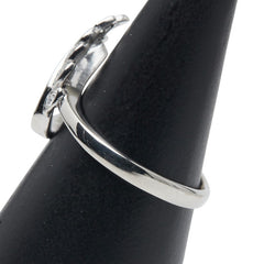 Pt900 プラチナ ダイヤ0.15ct リーフ 葉っぱ モチーフ リング 指輪 レディース 12号 【中古】