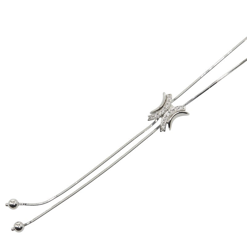 Pt900 プラチナ Pt850 プラチナ ダイヤ0.15ct ネックレス レディース 【中古】