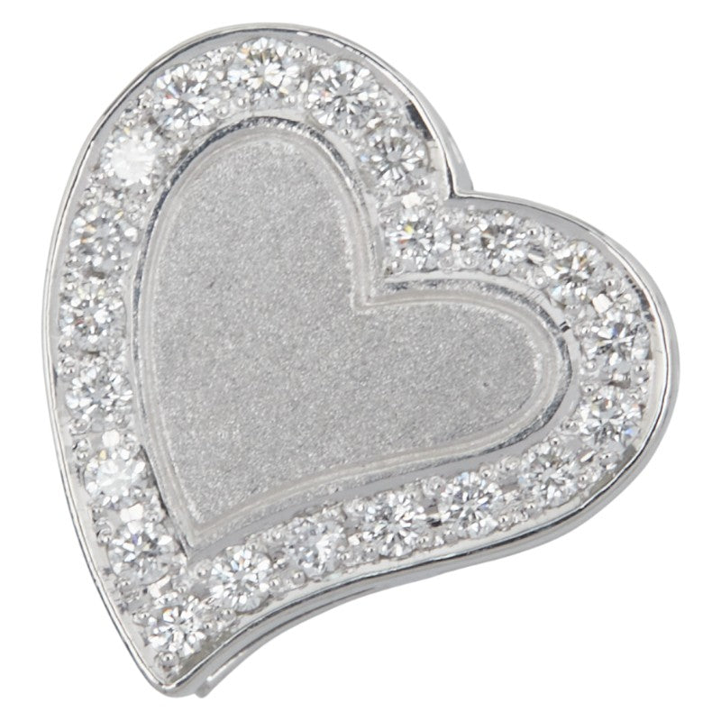 Pt900 プラチナ ダイヤ0.40ct ハート モチーフ ペンダントトップ レディース 【中古】