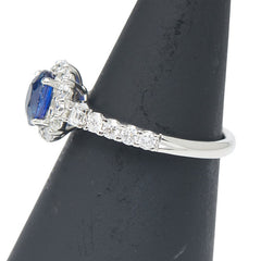 Pt900 プラチナ サファイア1.00ct ダイヤ0.57ct リング 指輪 レディース 11号 【中古】