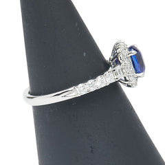 Pt900 プラチナ サファイア1.00ct ダイヤ0.57ct リング 指輪 レディース 11号 【中古】