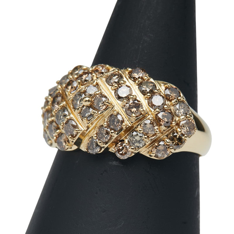 K18YG イエローゴールド ダイヤ2.0ct リング 指輪 レディース 19.5号 【中古】