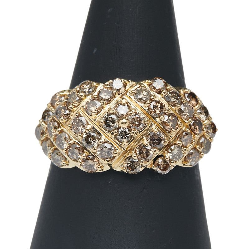 K18YG イエローゴールド ダイヤ2.0ct リング 指輪 レディース 19.5号 【中古】