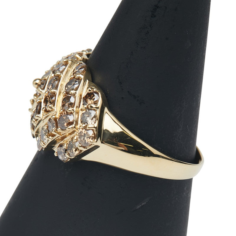 K18YG イエローゴールド ダイヤ2.0ct リング 指輪 レディース 19.5号 【中古】