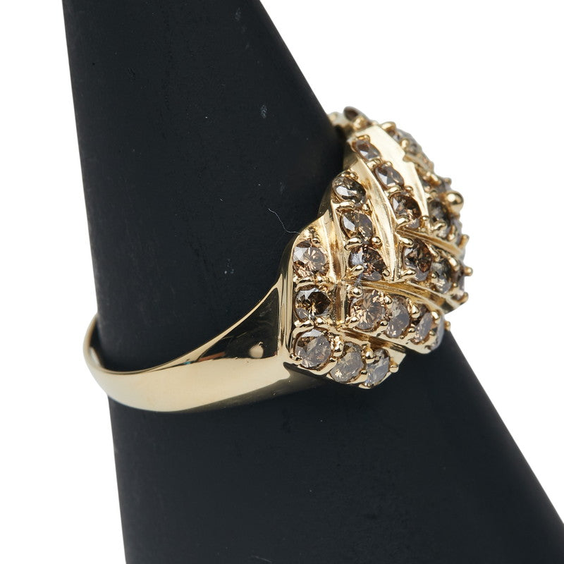 K18YG イエローゴールド ダイヤ2.0ct リング 指輪 レディース 19.5号 【中古】