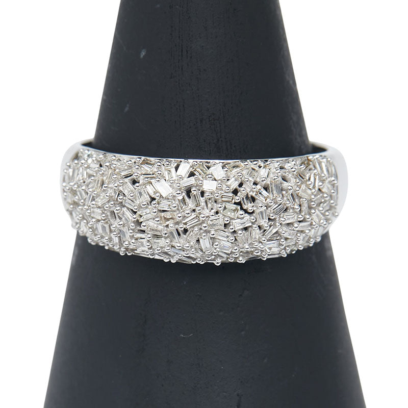 K18WG ホワイトゴールド ダイヤ0.50ct パヴェ リング 指輪 レディース 19号 【中古】
