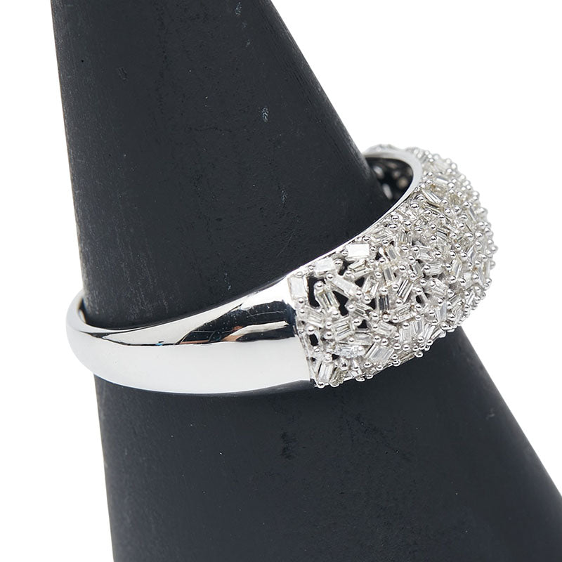 K18WG ホワイトゴールド ダイヤ0.50ct パヴェ リング 指輪 レディース 19号 【中古】