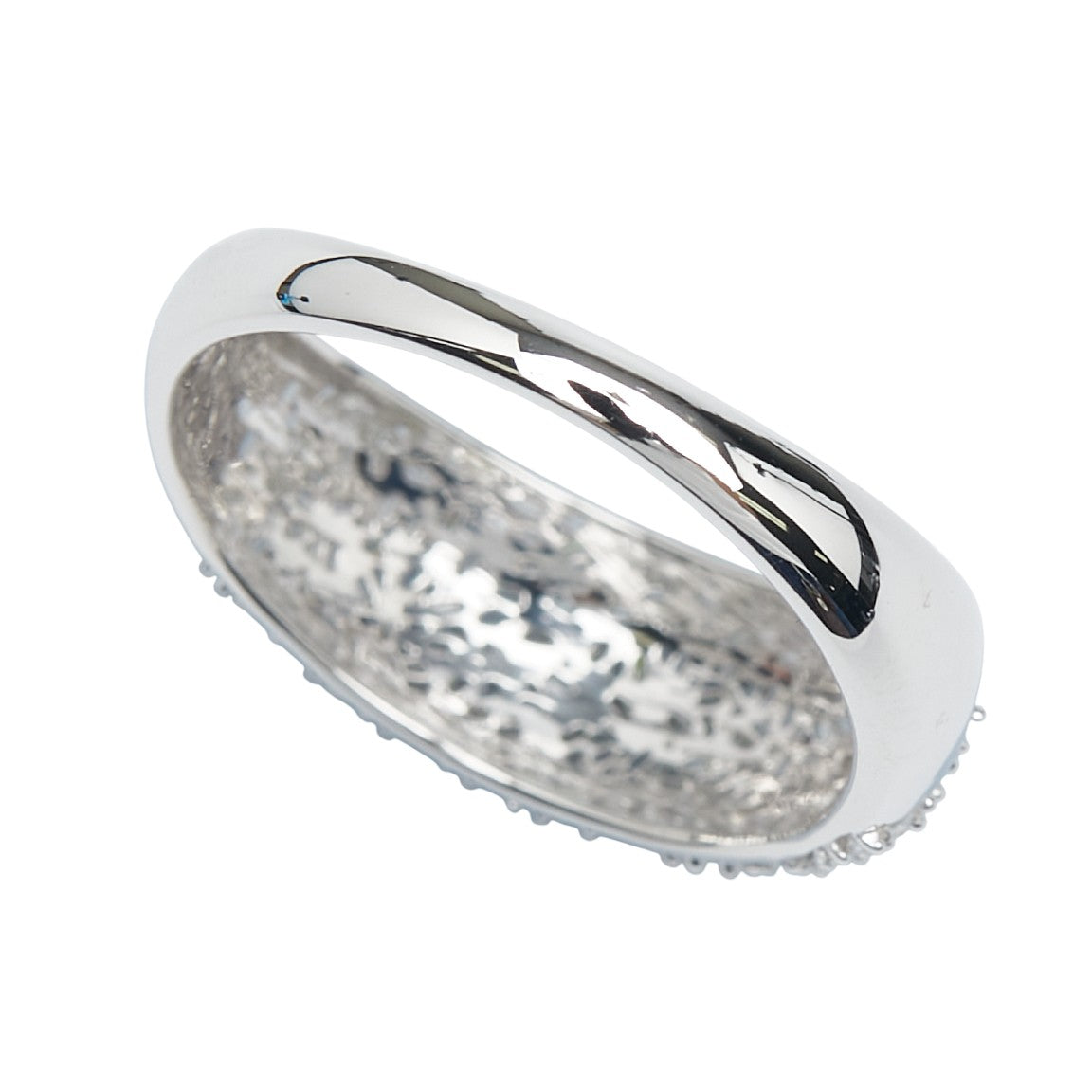 K18WG ホワイトゴールド ダイヤ0.50ct パヴェ リング 指輪 レディース 19号 【中古】