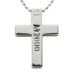 Pt900 プラチナ Pt850 プラチナ ダイヤ0.50ct クロス 十字架 モチーフ ネックレス レディース 【中古】