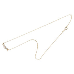 ゴールド K18YG イエローゴールド Pt900 プラチナ コンビ ダイヤ0.09ct ネックレス レディース 【中古】